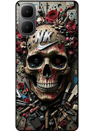 Чехол силиконовый бампер для infinix smart 10 с рисунком череп скелет
