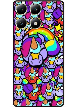 Силиконовый бампер чехол для xiaomi 14t стикеры бравл берри brawl