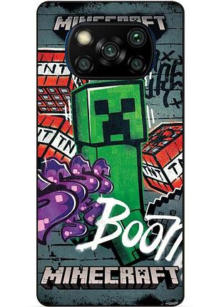 Силіконовий чохол бампер для xiaomi poco x3 з малюнком майнкрафт minecraft