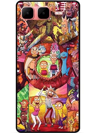 Силиконовый чехол бампер для infinix smart 10 plus с картинкой rick and morty рик и морти