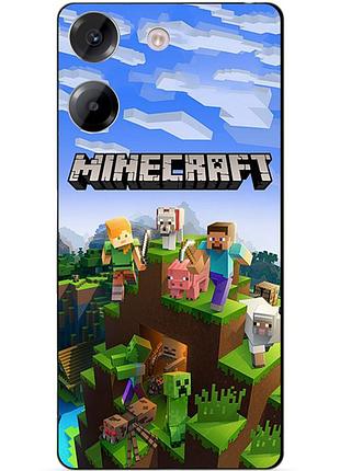 Силіконовий чохол бампер для tecno camon 20 pro з малюнком minecraft майнкрафт