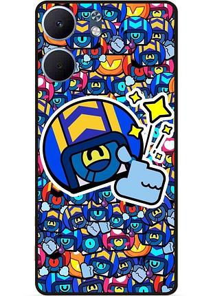 Силіконовий чохол бампер для oppo a5x стікери бравл стю brawl