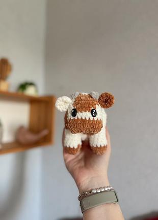 Плюшева іграшка корівка коричнева