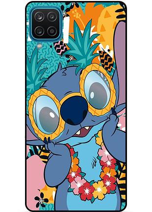 Силиконовый бампер чехол для samsung m12 с рисунком стич stitch