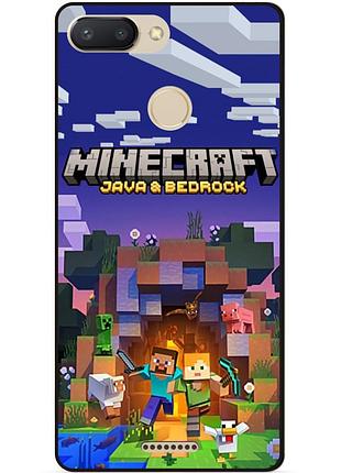 Силиконовый бампер чехол для xiaomi redmi 6 с картинкой майнкрафт minecraft
