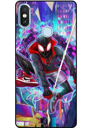 Силиконовый бампер чехол для xiaomi mi 8 с картинкой spider man человек паук майлз моралес