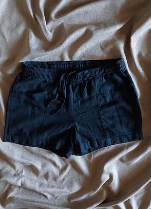 Жіночі лляні шорти old navy на шнурку  чорні, розмір  м