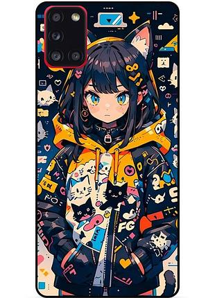 Силіконовий бампер чохол для samsung m31 з малюнком котики аніме