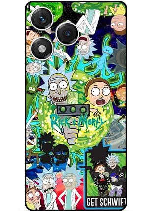 Силиконовый чехол бампер для huawei honor 400 lite с рисунком рик и морти rick and morty