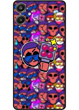 Силиконовый бампер чехол для samsung a07 стикеры бравл брок brawl