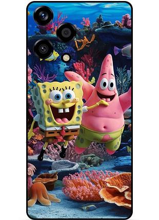 Силиконовый бампер чехол для huawei honor 200 lite с рисунком sponge bob губка боб