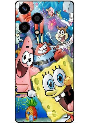 Силіконовий чохол бампер для huawei honor 200 lite з малюнком губка боб sponge bob