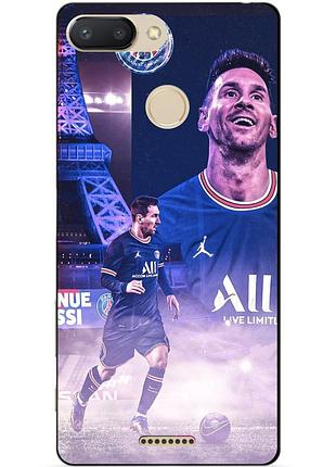 Силиконовый бампер чехол для xiaomi redmi 6 с рисунком messi psg месси