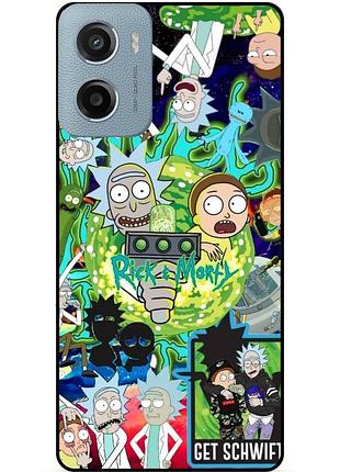 Силиконовый бампер чехол для motorola moto g05 с рисунком rick and morty рик и морти