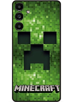 Силиконовый чехол бампер для samsung a55 с рисунком крипер minecraft майнкрафт