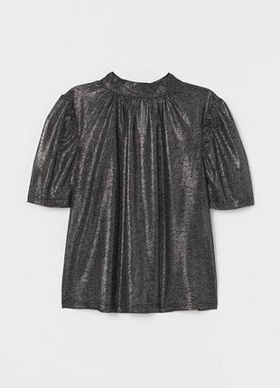 Блуза h&amp;m 34 черный блеск