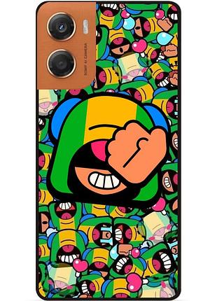 Силіконовий чохол бампер для motorola moto g06 стікери бравл леон brawl