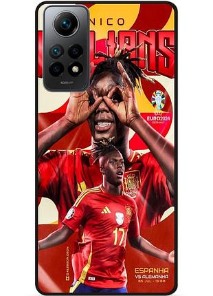 Чехол силиконовый бампер для xiaomi redmi note 11 pro с рисунком nico williams нико уильямс