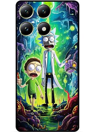 Силиконовый чехол бампер для xiaomi 14t с рисунком рик и морти rick and morty