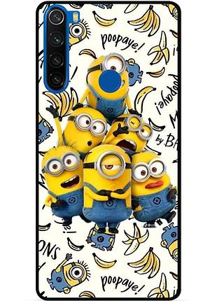 Силиконовый бампер чехол для xiaomi redmi note 8t с рисунком minion миньоны