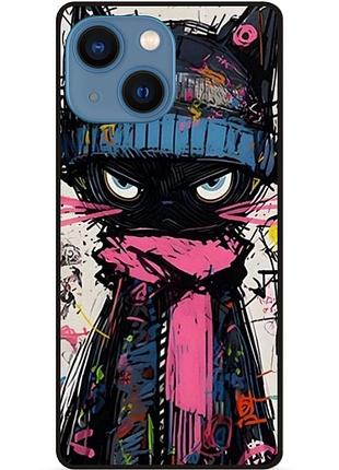 Силіконовий бампер чохол для iphone 14 з малюнком кот аниме marvel