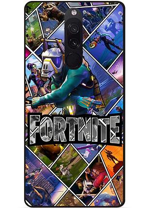 Силиконовый бампер чехол для xiaomi redmi 8 с картинкой фортнайт fortnite