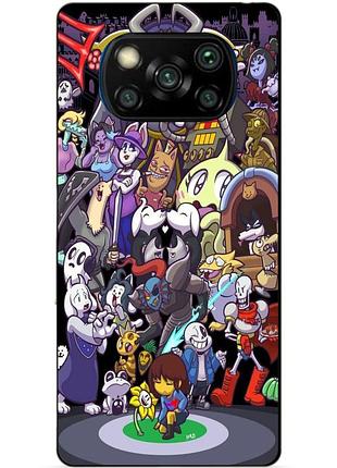 Силиконовый бампер чехол для xiaomi poco x3 с рисунком undertale андертейл