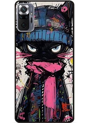 Силіконовий бампер чохол для xiaomi redmi note 10 pro з малюнком кот аниме marvel