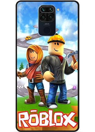 Силиконовый чехол для xiaomi redmi note 9 с картинкой roblox роблокс