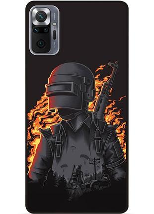 Силіконовий чохол бампер для xiaomi redmi note 10 pro з малюнком pubg пабг