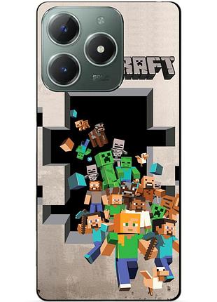 Силиконовый бампер чехол для tecno spark 20 pro с картинкой minecraft майнкрафт