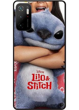 Силиконовый чехол бампер для xiaomi poco m3 pro стич и лило stitch