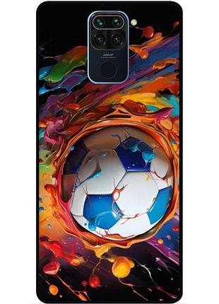 Силіконовий чохол бампер для xiaomi redmi note 9 з малюнком футбол мяч