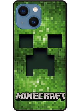Силиконовый чехол бампер для iphone 13 mini с рисунком крипер minecraft майнкрафт