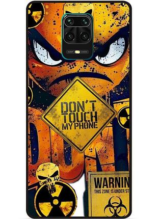 Силіконовий чохол бампер для xiaomi redmi note 9s з малюнком очей dont touch my phone
