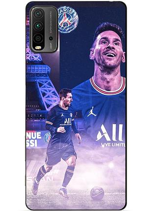Силіконовий чохол бампер для xiaomi redmi 9t з малюнком messi psg мессі