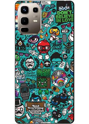 Силіконовий чохол бампер для infinix note 50 (x6858) з малюнком стикери