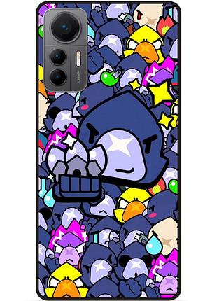 Силіконовий чохол бампер для xiaomi 12 lite стікери бравл ворон brawl