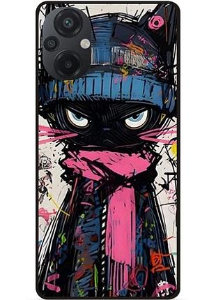 Чехол силиконовый бампер для xiaomi poco m5 с рисунком кот аниме marvel