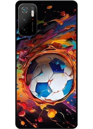 Силіконовий чохол бампер для xiaomi poco m3 pro з малюнком футбол мяч