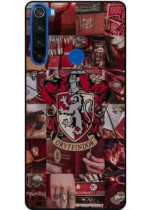 Силиконовый бампер чехол для xiaomi redmi note 8 с рисунком гриффиндор gryffindor гарри поттер harry potter