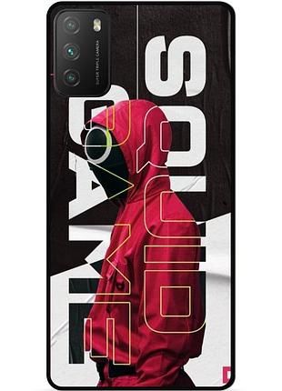 Силіконовий чохол бампер для xiaomi poco m3 з малюнком гра в кальмара