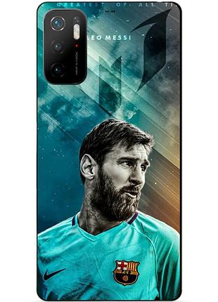 Силіконовий чохол бампер для xiaomi poco m3 pro з малюнком leo messi мессі