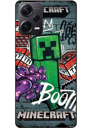 Силіконовий чохол бампер для xiaomi redmi note 12 5g з малюнком майнкрафт minecraft