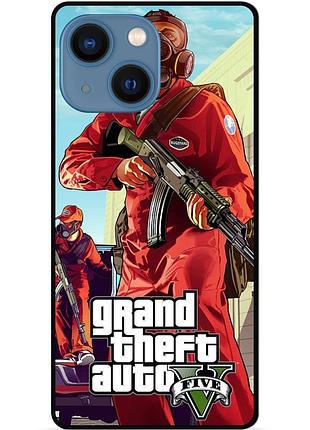 Силиконовый чехол бампер для iphone 15 с картинкой gta гта