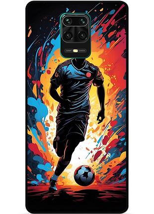 Силиконовый чехол бампер для xiaomi redmi note 9 pro с картинкой футбол мяч