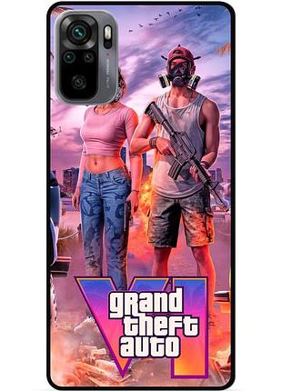 Силиконовый чехол бампер для xiaomi redmi note 10s gta гта