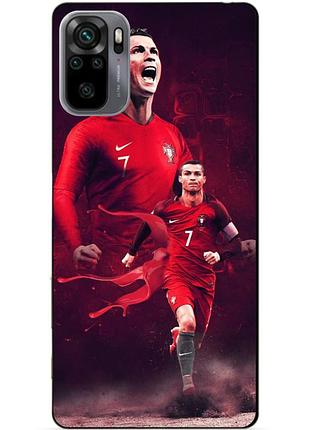 Силиконовый бампер чехол для xiaomi redmi note 10s с рисунком ronaldo португалия роналдо