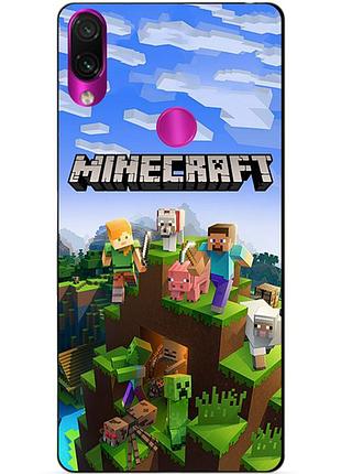 Силиконовый бампер чехол для huawei p smart z с рисунком minecraft майнкрафт