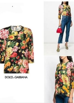 Яскрава в квітах блуза d&g , віскоза